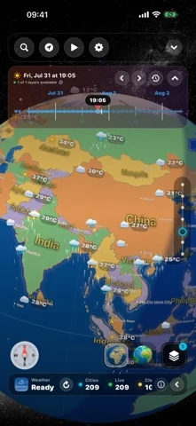 See weather across an interactive globe