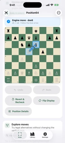 Explore a scanned chess position