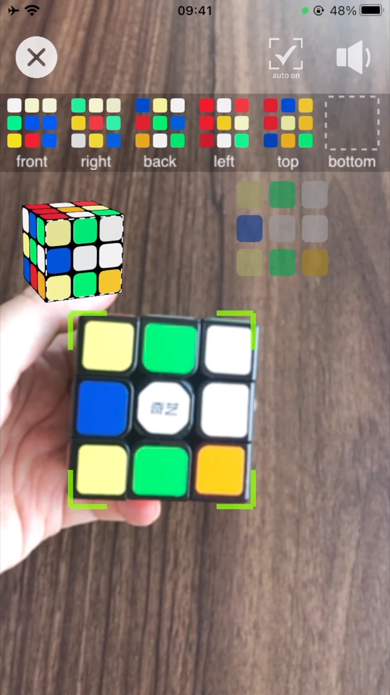 Scan a 3×3 cube with your camera